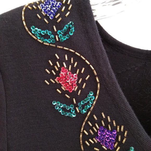 Beaded Christmas Dress!! Liz Claiborne Petite, Vintage (early 90s) - Size XS - Picture 7 of 16